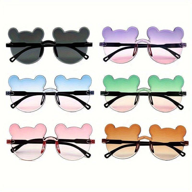 Cute Bear Decorative Glasses – Fun Photo Glasses for Kids, Boys & Girls (Random Color-1 Pc)