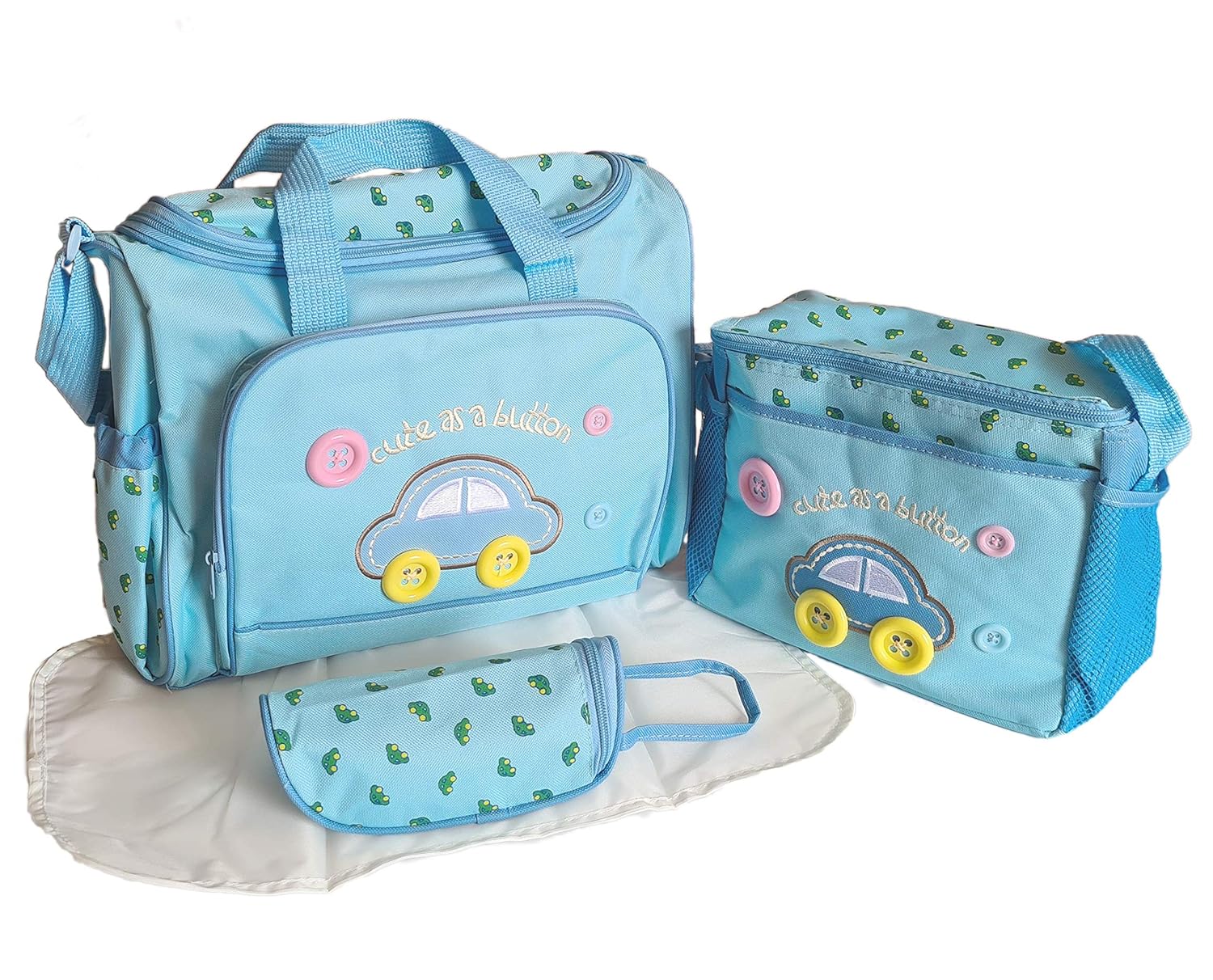 4 Pcs Bag Set Diaper Nappy Changing Baby Diaper Bag Mummy Bag Handbag (Random Color)