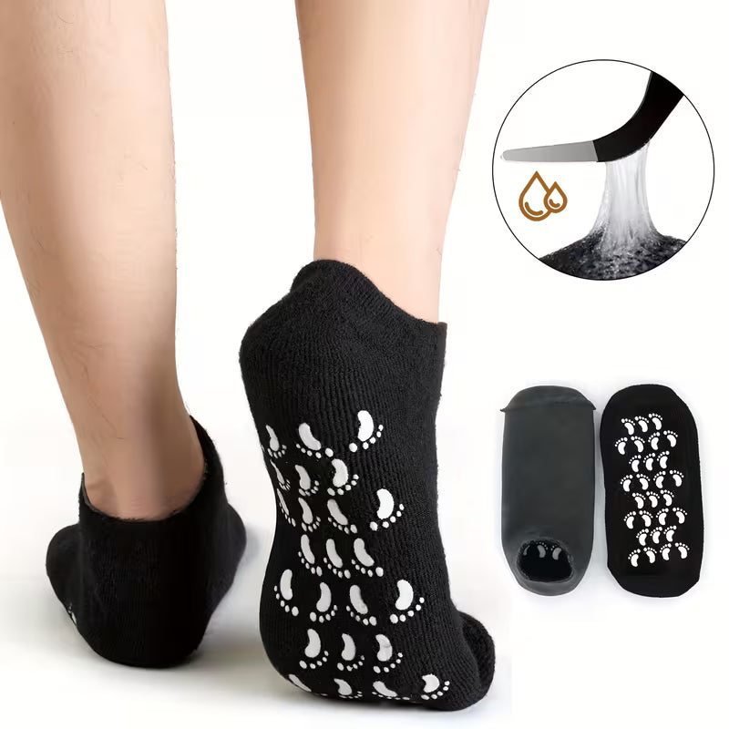 Moisturizing Gel Socks for Dry & Cracked Heels – Reusable Spa Foot Care Socks for Soft, Nourished Feet (Random Color-Pack of 1 Pair)
