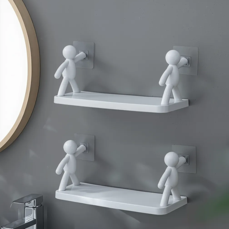 Self Adhesive Wall Mounted Bathroom Shelf – Plastic Wall Mount Shelf for Bath Accessories (Pack of 1)