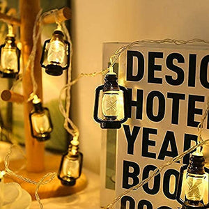 Battery-operated black lantern string lights for elegant wedding and indoor party decoration