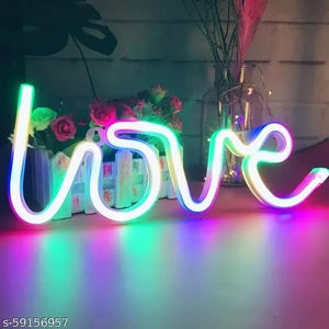 Battery-powered love neon sign with USB option for versatile use