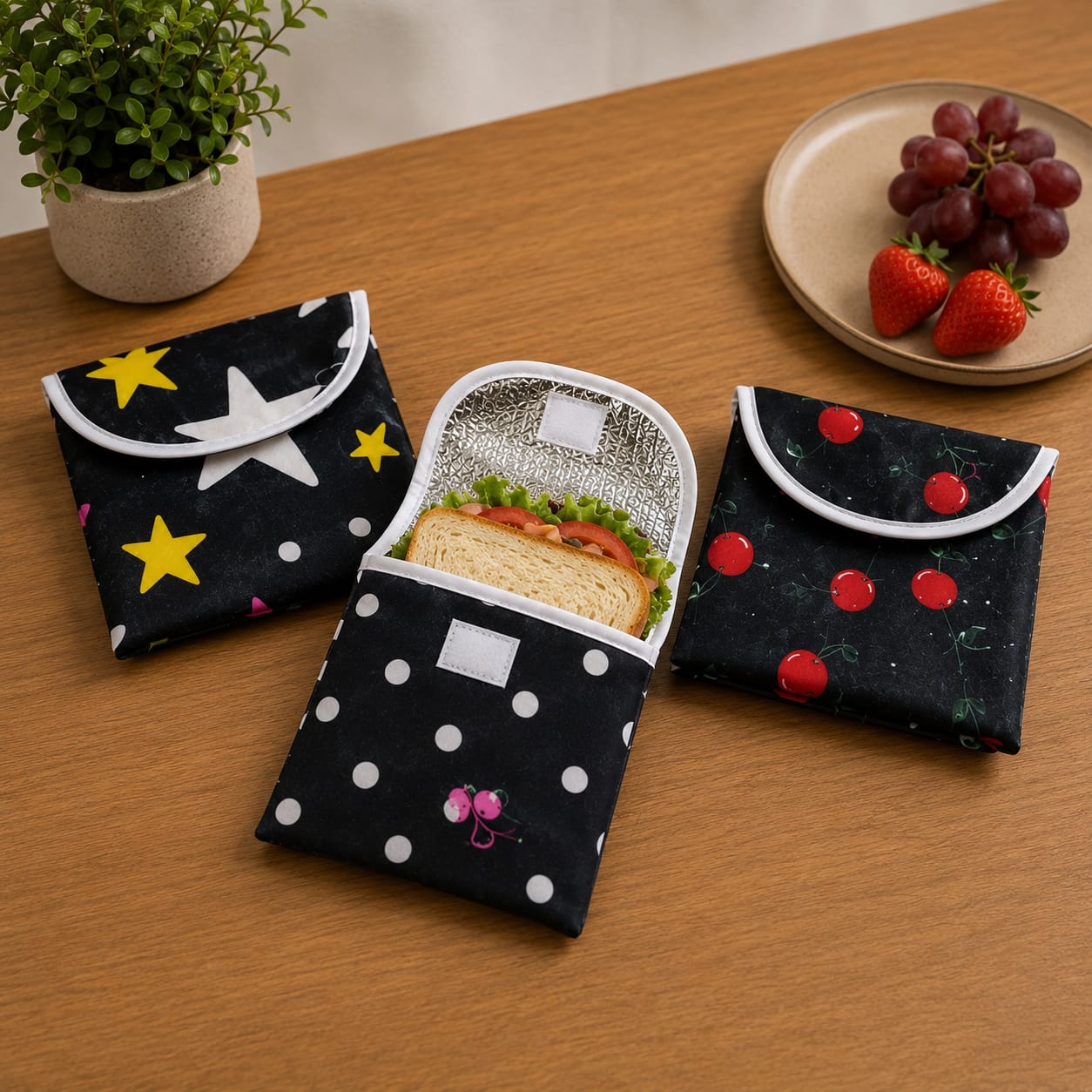 Foldable Waterproof Insulated Sandwich Cover | Reusable Thermal Snack Storage Pouch (Random Print Pack of 1 )