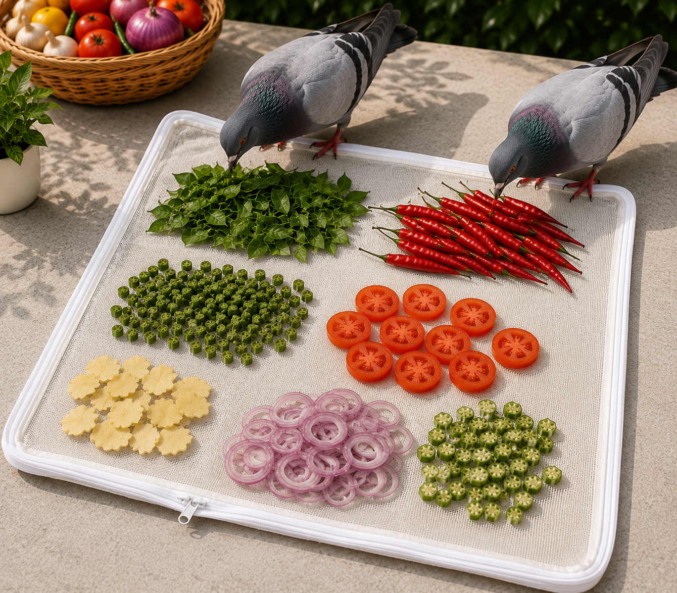 Multipurpose Cotton Drying Net for Vegetables, Fruits & Spices | Food Safe Mesh Drying Cloth | Reusable Sun Drying Sheet | Dust Protection Drying Mat