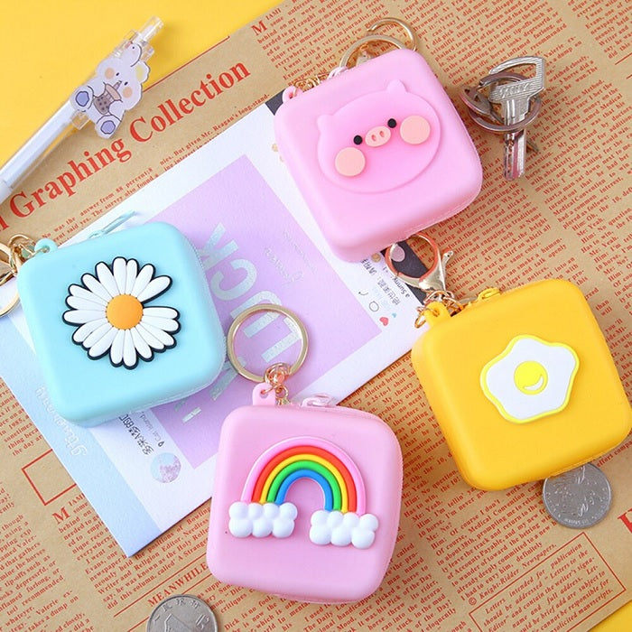 Mini Silicone Zipper Pouch – Compact Storage for Coins, Keys, Earphones & Accessories (Random color-Pack of 1 Pc)