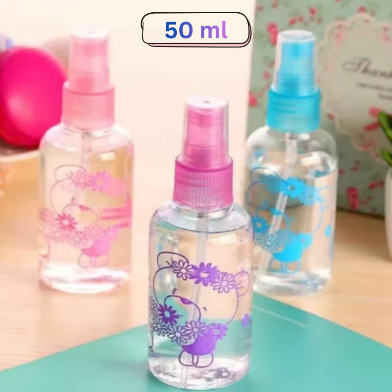 50 ml Plastic Refillable Fine Mist Spray Bottle – Leak-Proof, Portable & Reusable Spray Container(Random color-Pack of 1)