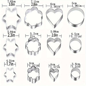 12 pcs Stainless Steel Cookie Cutters, Cookie Making Tools, Cookie Cutter Set