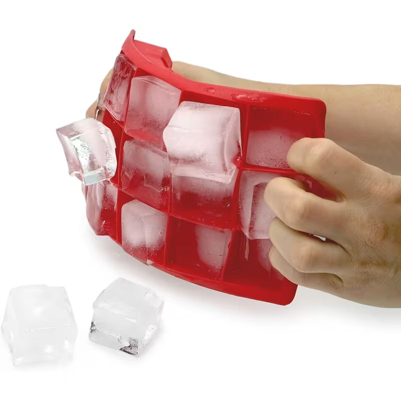 15-Cube Silicone Ice Maker Tray – BPA-Free, Heavy-Duty & Dishwasher-Safe Ice Cube Tray for Freezer (Random Color-Pack of 1)