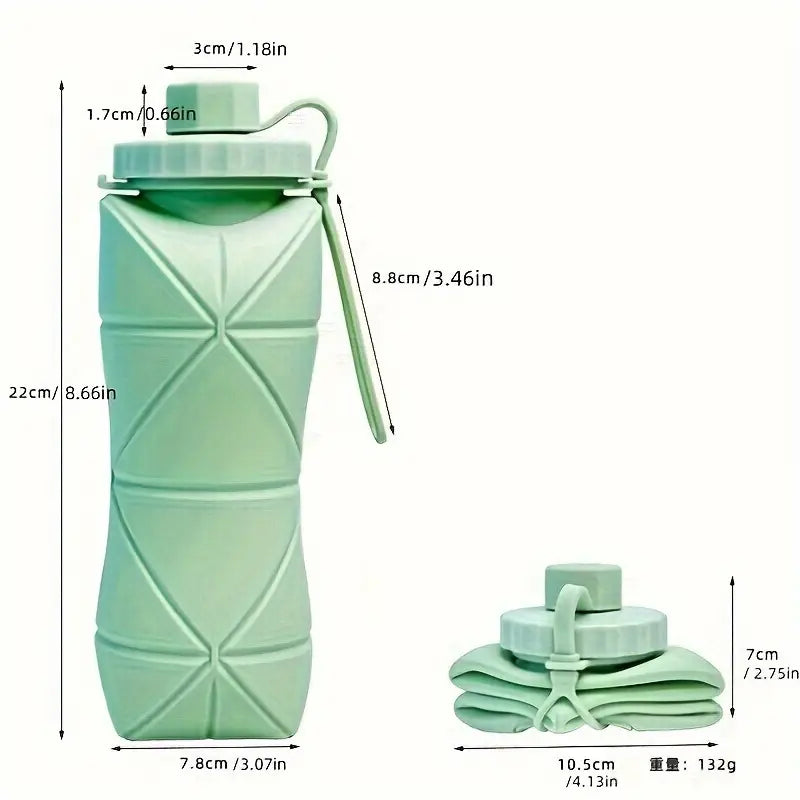 Portable Silicone Water Bottle โ 600ML Leak-Proof & Space-Saving Design (random color)
