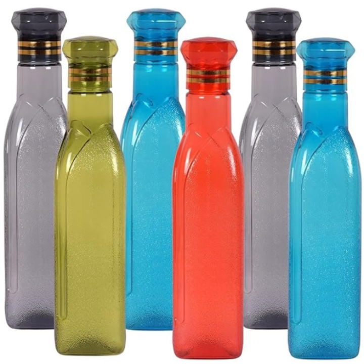 Premium Plastic Diamond Grip Water Bottle - 1 Ltr , Durable & Leakproof (Pack of 1 )