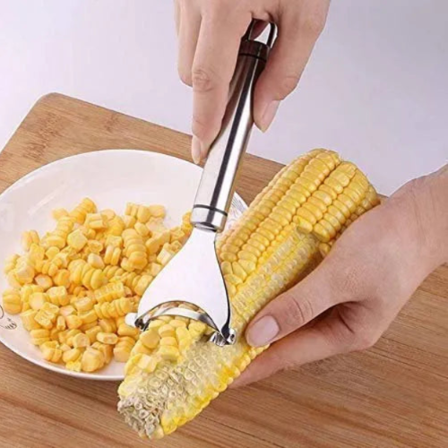 Stainless Steel Corn Peeler – Ultra Sharp Ergonomic Kernel Remover for Easy Corn Stripping, Corn Remover Cutter Peeler (Pack of 1)