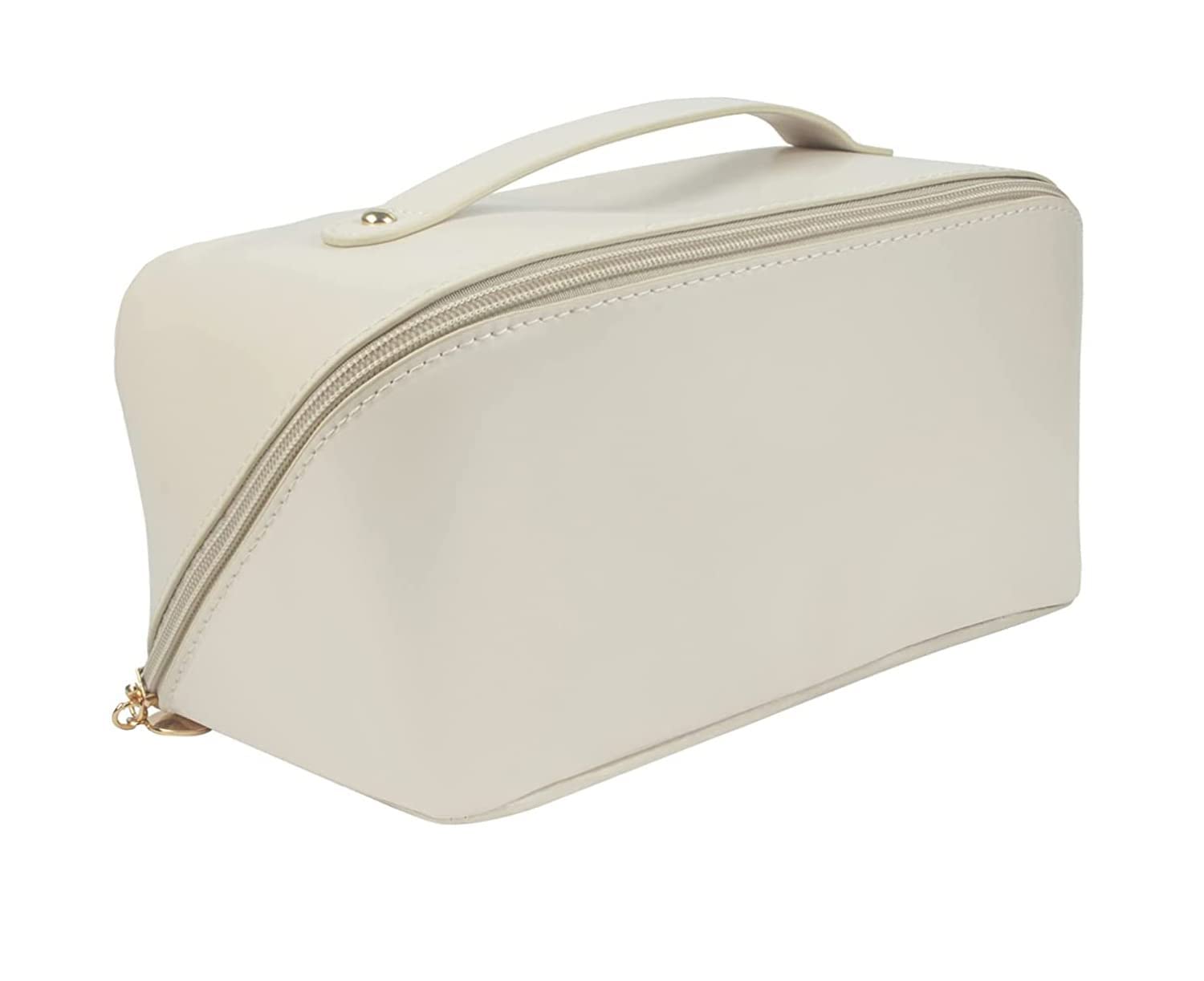 Large Capacity Travel Cosmetic Bag – Waterproof Leather Makeup Organizer with Compartments (Pack of 1)