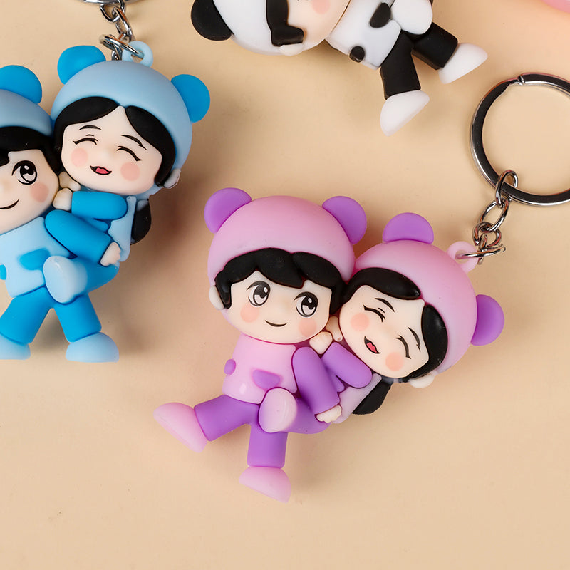 Cartoon Couple Keychain - 1 Pc