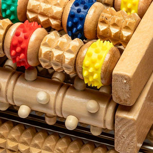 Wooden Six-row Large Roller Foot Point Massager, Hand Massage, Home Foot Massage Shelf