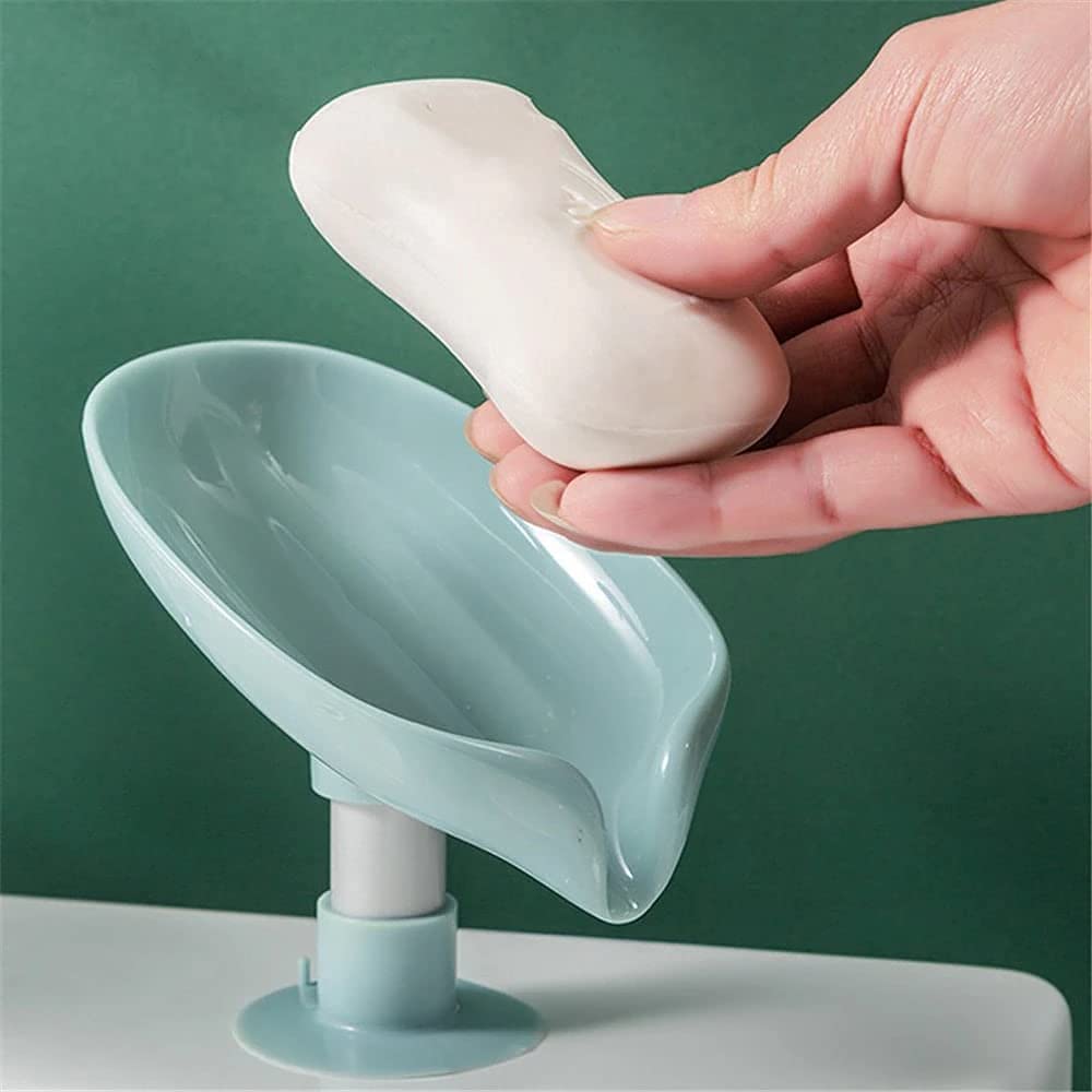 Suction Drain Soap Tray, Soap Holder Stand Soap Dish Holder Soap Box for Shower with Suction Cup for Bathroom, Kitchen, Bathtub, Wash basins