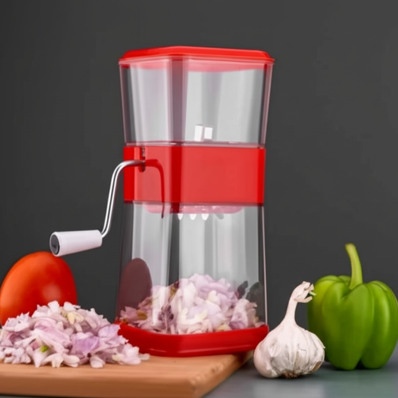 Plastic Dry Fruit & Vegetable Cutter – Multi-Purpose Chopper with Stainless Steel Blade for Onion, Chilli, Dry Fruits & Veggies (Random Color- Pack of 1)