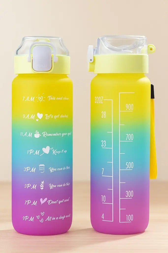 Motivational Water Bottle 1000ml | BPA Free Leak Proof Gym Sipper Bottle with Time Marker | Unbreakable Sipper(Pack of 1)