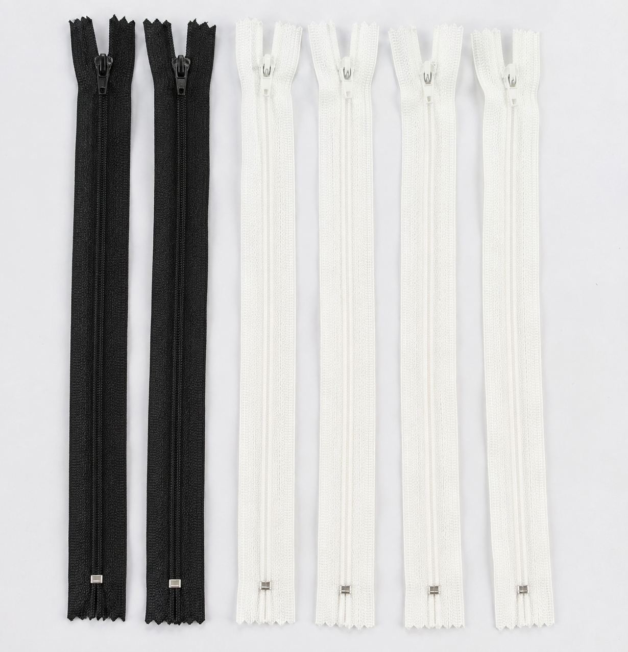 6 Pcs Premium Nylon Pant Zipper | Closed-End Sewing Zip for Pants, Trousers, Skirts & Tailoring (Blue & White)