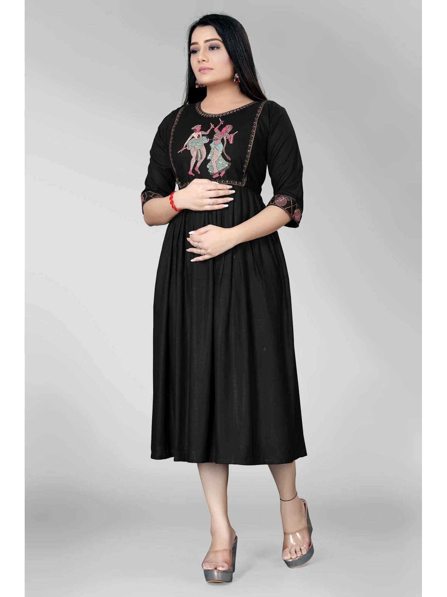 Embroidered Viscose Rayon Anarkali Kurta for Women