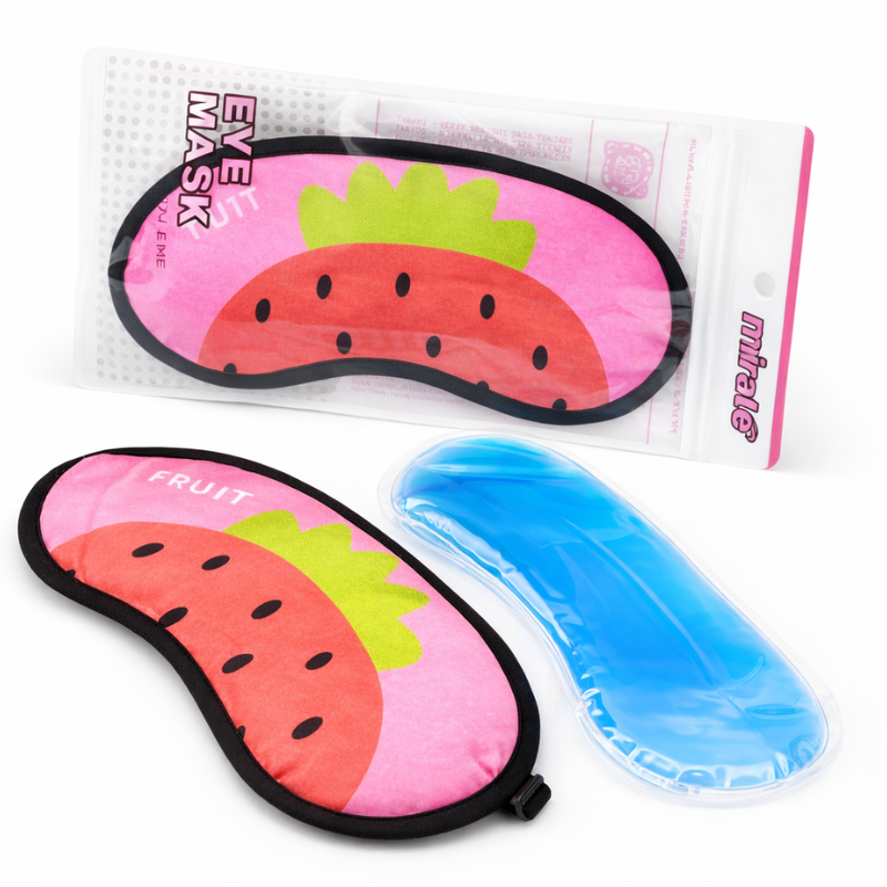 Soft Sleeping Eye Mask – Lightweight, Comfortable & Adjustable Blindfold for Deep Sleep (Random color Print-Pack of 1)