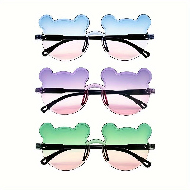 Cute Bear Decorative Glasses – Fun Photo Glasses for Kids, Boys & Girls (Random Color-1 Pc)