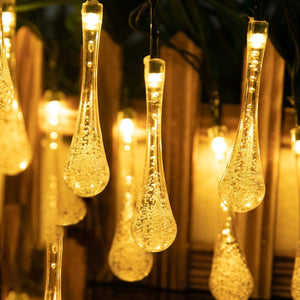 Fairy string lights with 16 LED water drops for outdoor decoration