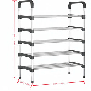 5 Layer Iron Alloy Shoe Organizer – Easy Assembly Storage Shelf