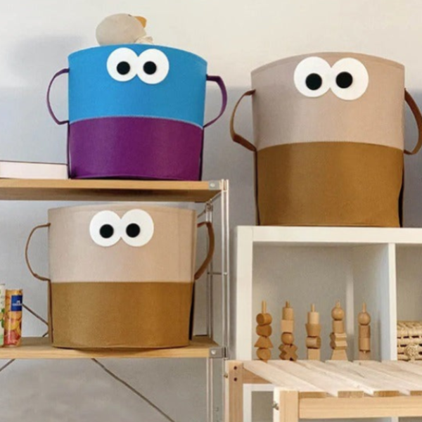 Felt Storage Basket – Soft & Durable Large Organizer for Toys, Clothes, Laundry & Home Essentials(Random color-Pack of 1)