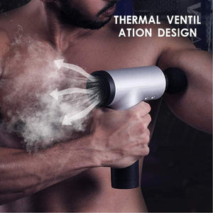 Fitness massage gun recovery tool with multiple attachments for targeted muscle relief