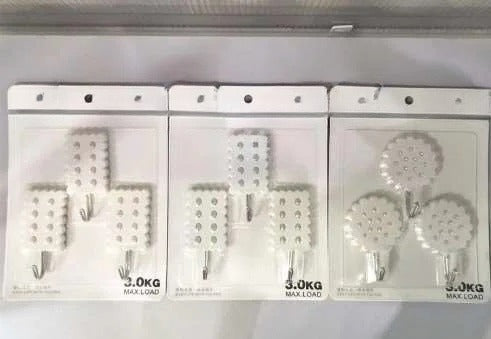 3 Pcs Self Adhesive Wall Hook – Heavy Duty Multipurpose Hooks for Home, Kitchen, Bathroom & Office (Random Design/Color)