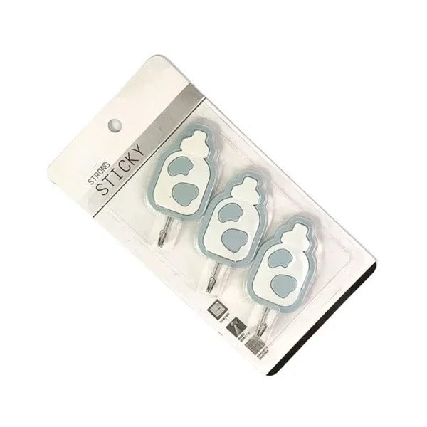 3 Pcs Self Adhesive Wall Hook – Heavy Duty Multipurpose Hooks for Home, Kitchen, Bathroom & Office (Random Design/Color)