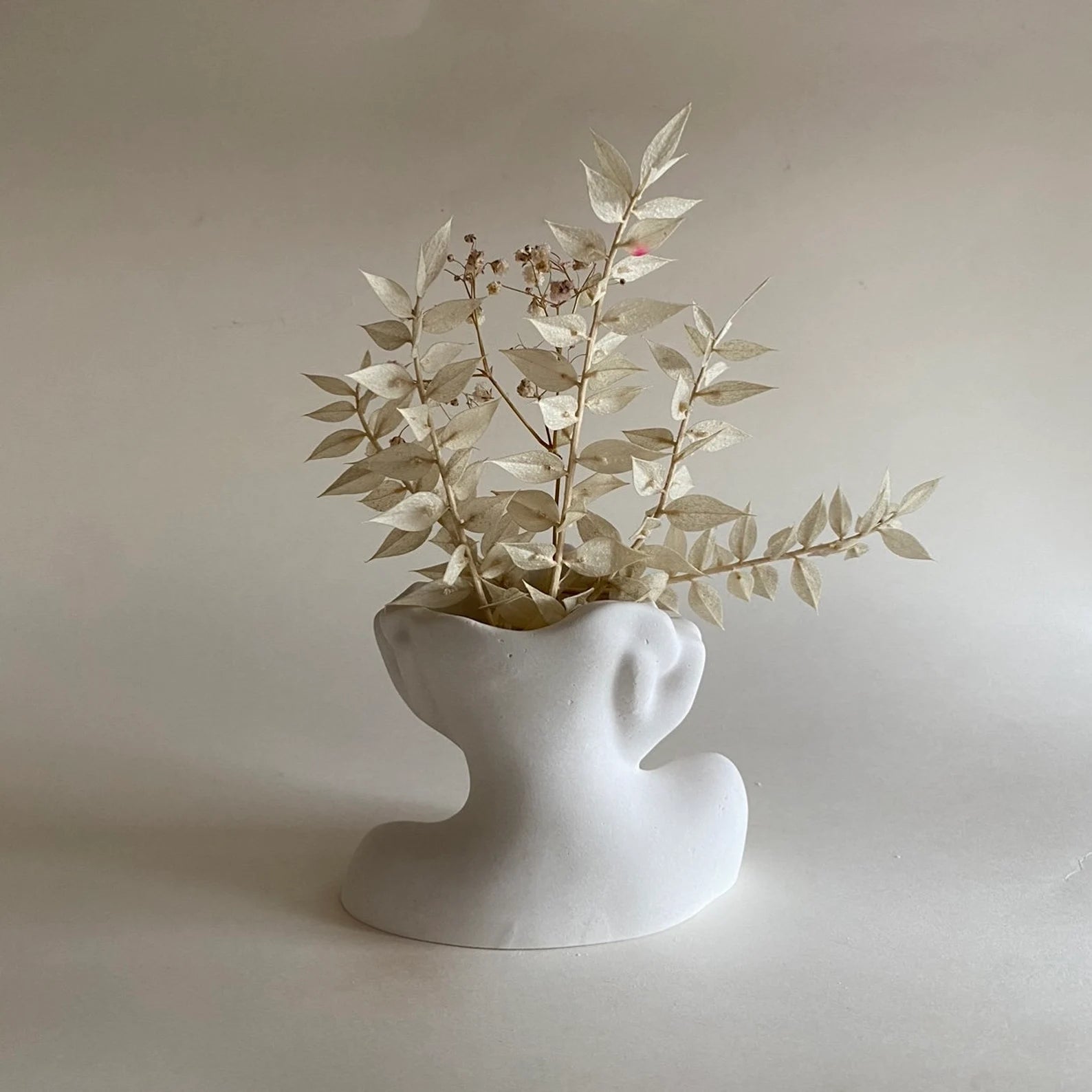 Plastic Woman Body Vase – Artistic Female Figure Flower Pot for Home & Office Decor, Perfect for Dried Flowers (Pack of 1)