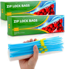 Plastic Standard Food Storage with Zipper Seal 15 Pieces, Transparent