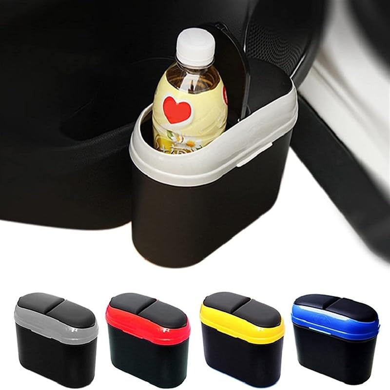 2 Way Lid Car Dust Bin, Multifunctional Garbage Organizer