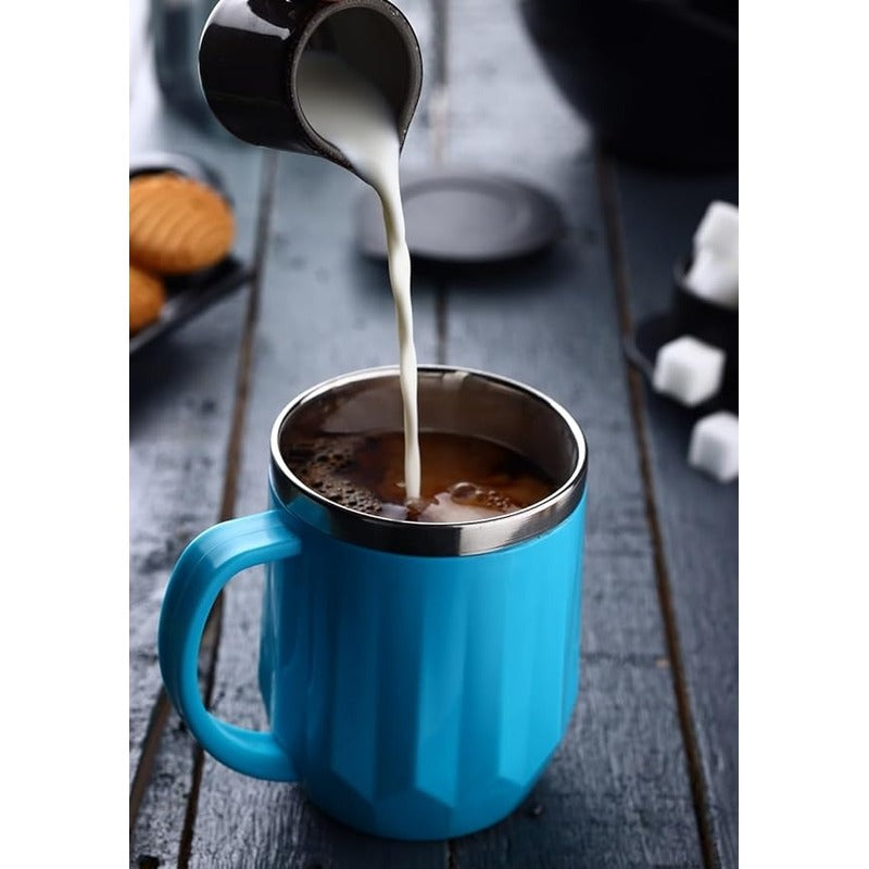 Mooddy Crystal Stainless Steel Coffee Mug With Lid (Random color)