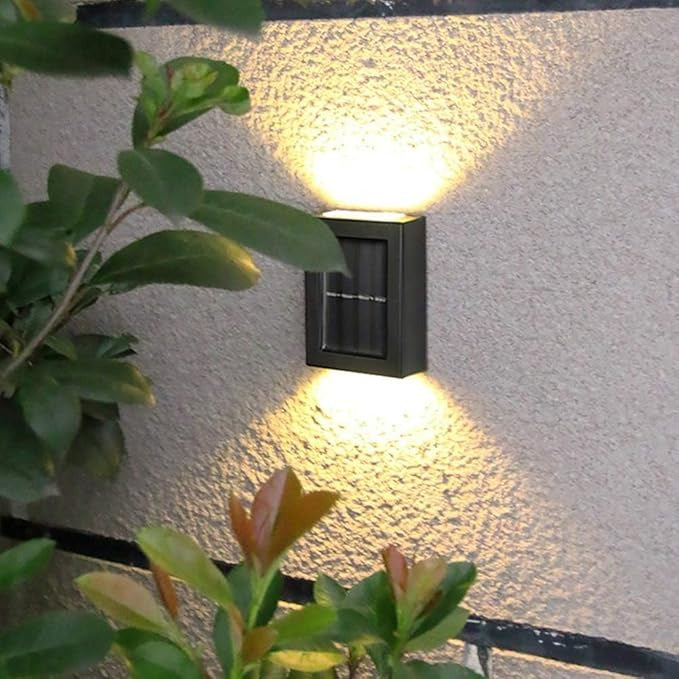 2 LED Up-Down Solar LED Light - Dual-Direction Solar Wall Fixture for Outdoor Use