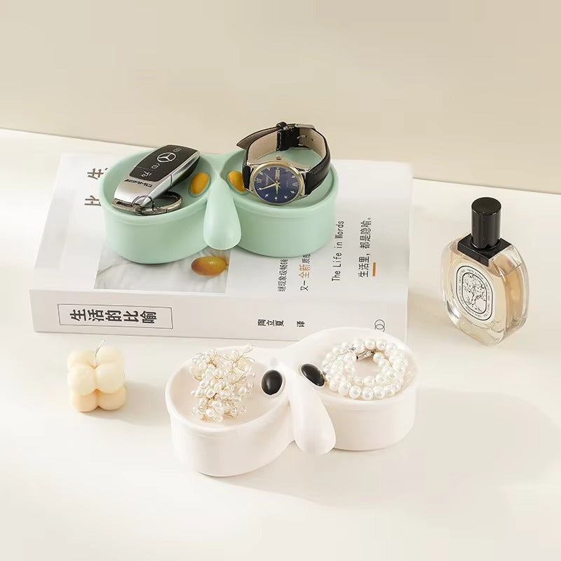 Double Slot Glasses Storage Box – Cute Whale Design Organizer for Desk or Nightstand (Random Color-Pack of 1)