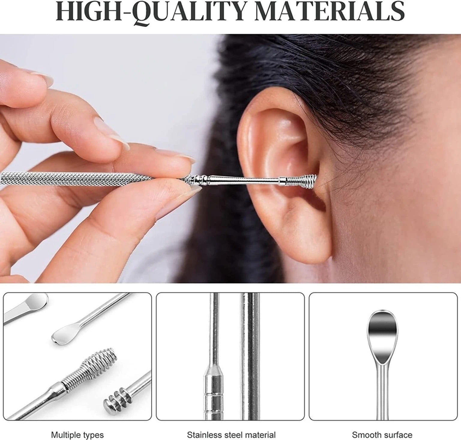 6 Pcs Ear Cleaning Tools Set with Plastic Storage Box – Multi-Functional Earwax Removal Kit for Personal Hygiene & Ear Care