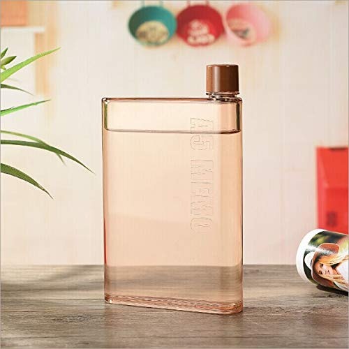 380ml Notebook Style Water Bottle – Slim Portable Flat Bottle (Random Color-Pack of 1)