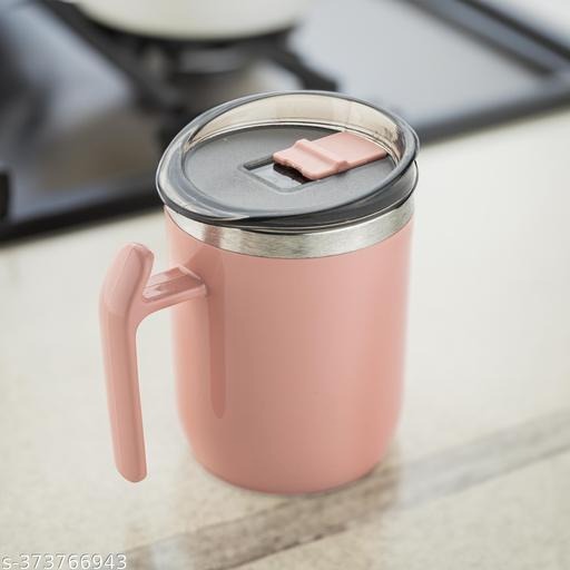 Mooddy Curved Coffee Mug – 450ml Ceramic Mug with Comfortable Grip (Random Color-Pack of 1)
