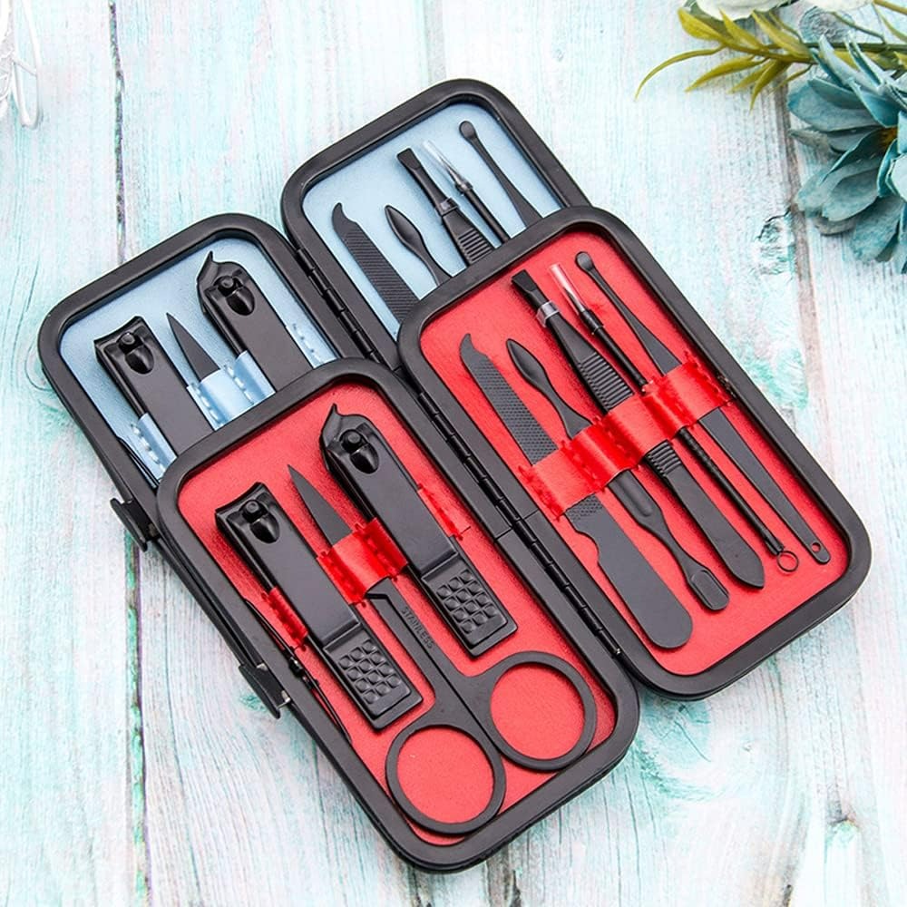 Compact 8 Pcs Nail Care Kit – Stainless Steel Manicure Pedicure Tools with Travel Pouch