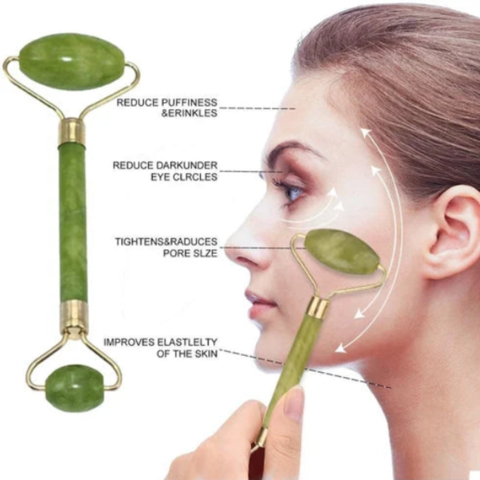 Flawless Jade Facial Massage Roller – Anti-Wrinkle Face Tool for Women, Ideal for Serum & Oil Application