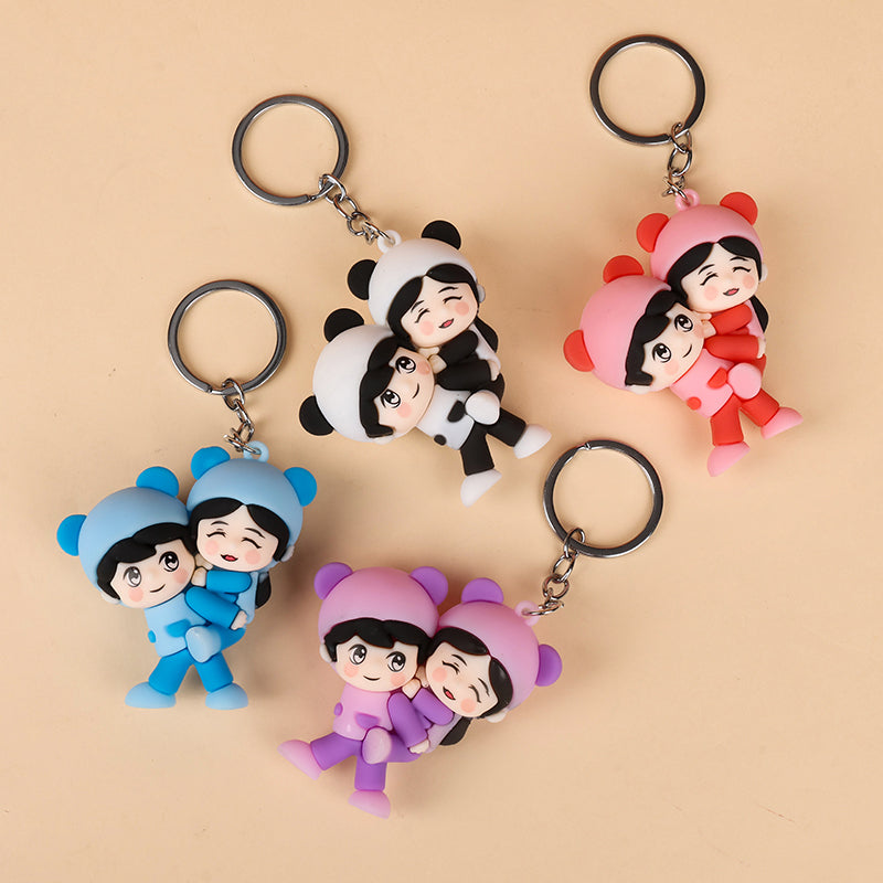 Cartoon Couple Keychain - 1 Pc