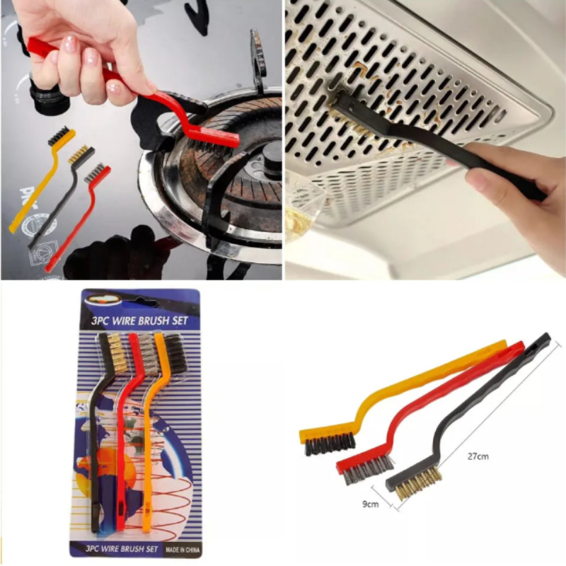 3 Pcs Gas Stove Cleaning Brush Set – Durable Bristles for Kitchen Stove & Gas Burner Cleaning