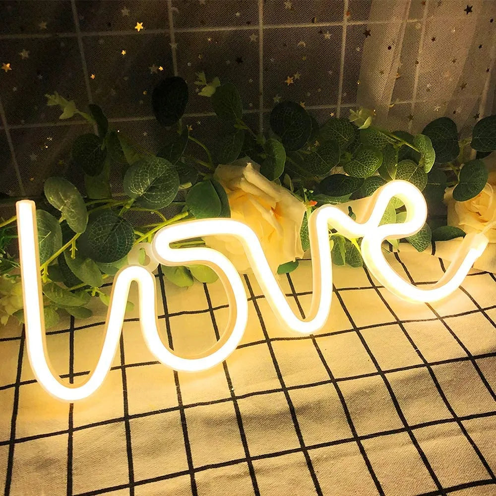 LED love sign perfect for party decorations