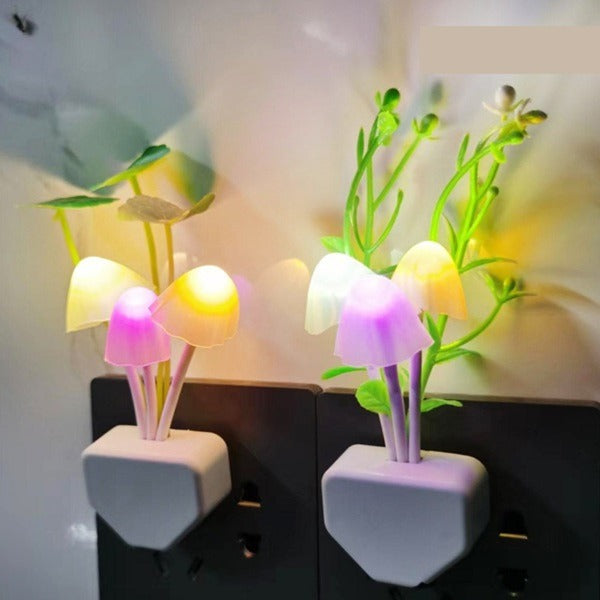 Mushroom Sensor LED Night Light – Auto On/Off Plug-in Lamp for Bedroom & Home Decor