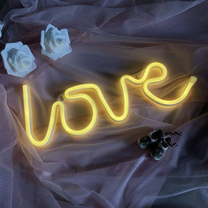 Love-shaped neon light perfect for home decor accents