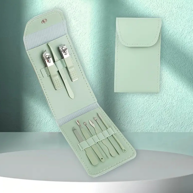 9-in-1 Nail Clipper & Manicure Set – Professional Stainless Steel Pedicure Grooming Kit in PU Leather Bag