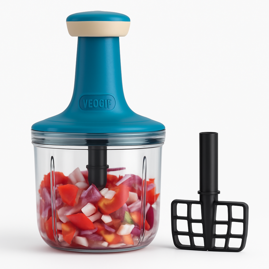 Anjani 1200ml Push Multi-Purpose Vegetable Manual Chopper (Random Color – Pack of 1)