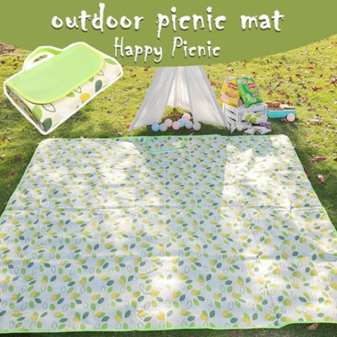 Portable Picnic Mat – Waterproof, Foldable & Easy to Carry, Family Outdoor Blanket - 135cm x 150cm (Random Print-Pack of 1)